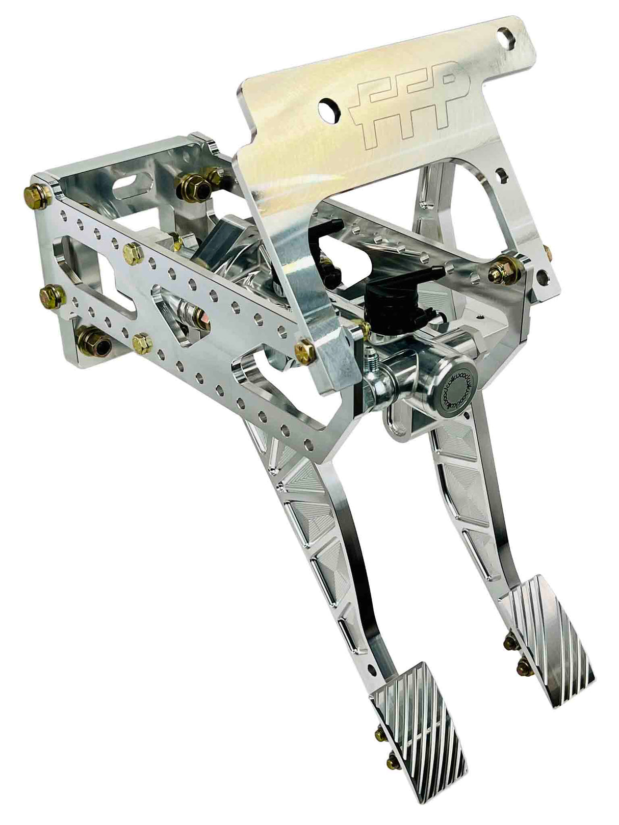 79-93 Mustang brake and throttle natural finish side view