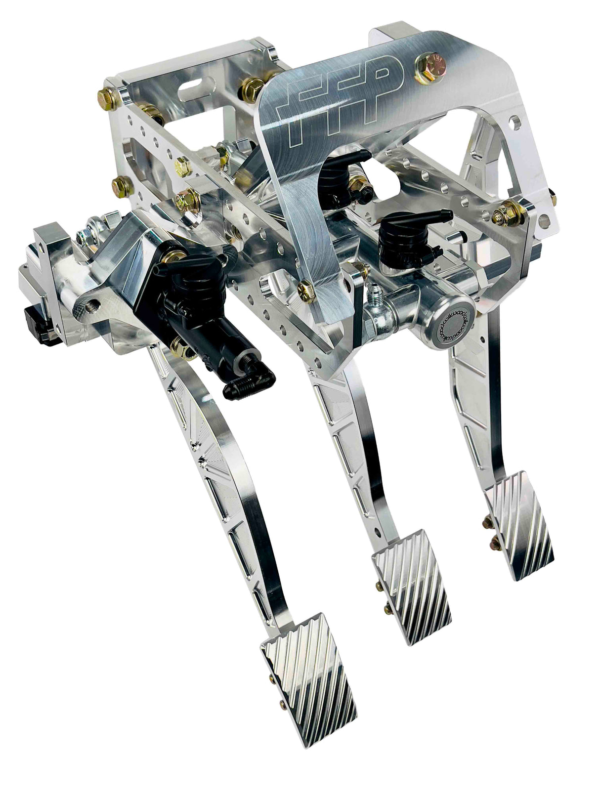 94-04 Mustang brake throttle and clutch natural finish side view