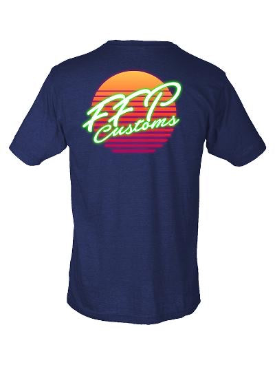 FFP Customs retro shirt blue back side