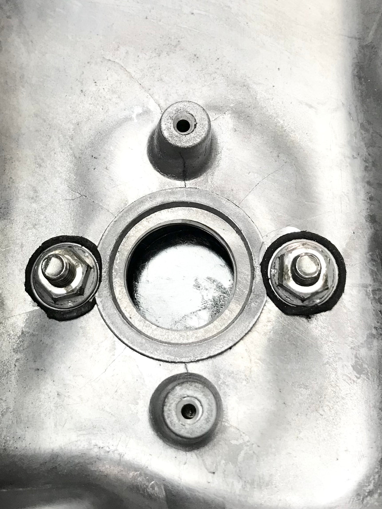 bolt on fitting installed in valve cover view