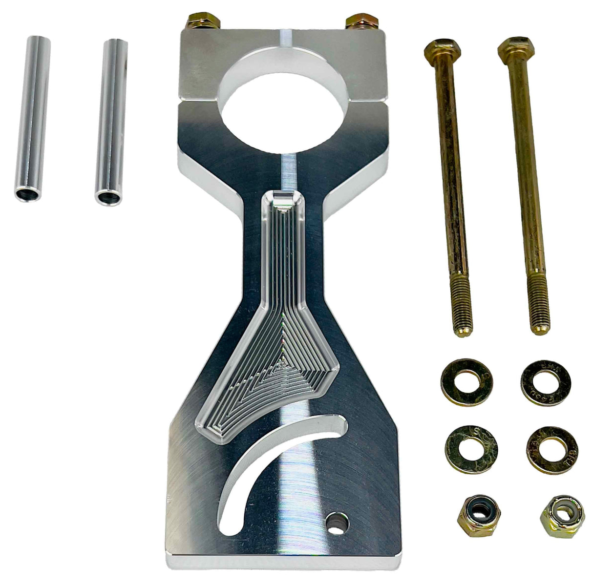 Billet reservoir mount with spacers and hardware