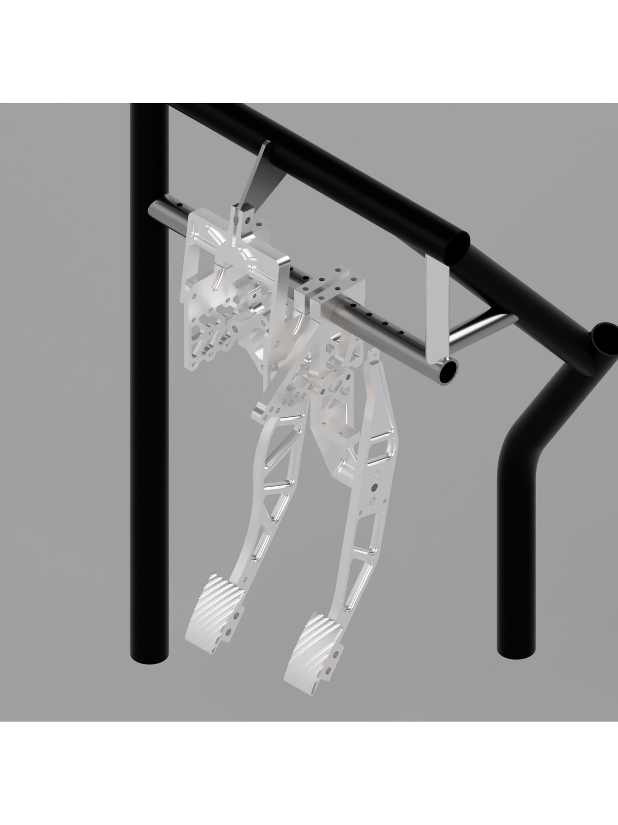 chassis mounted pedal assembly and structure installed