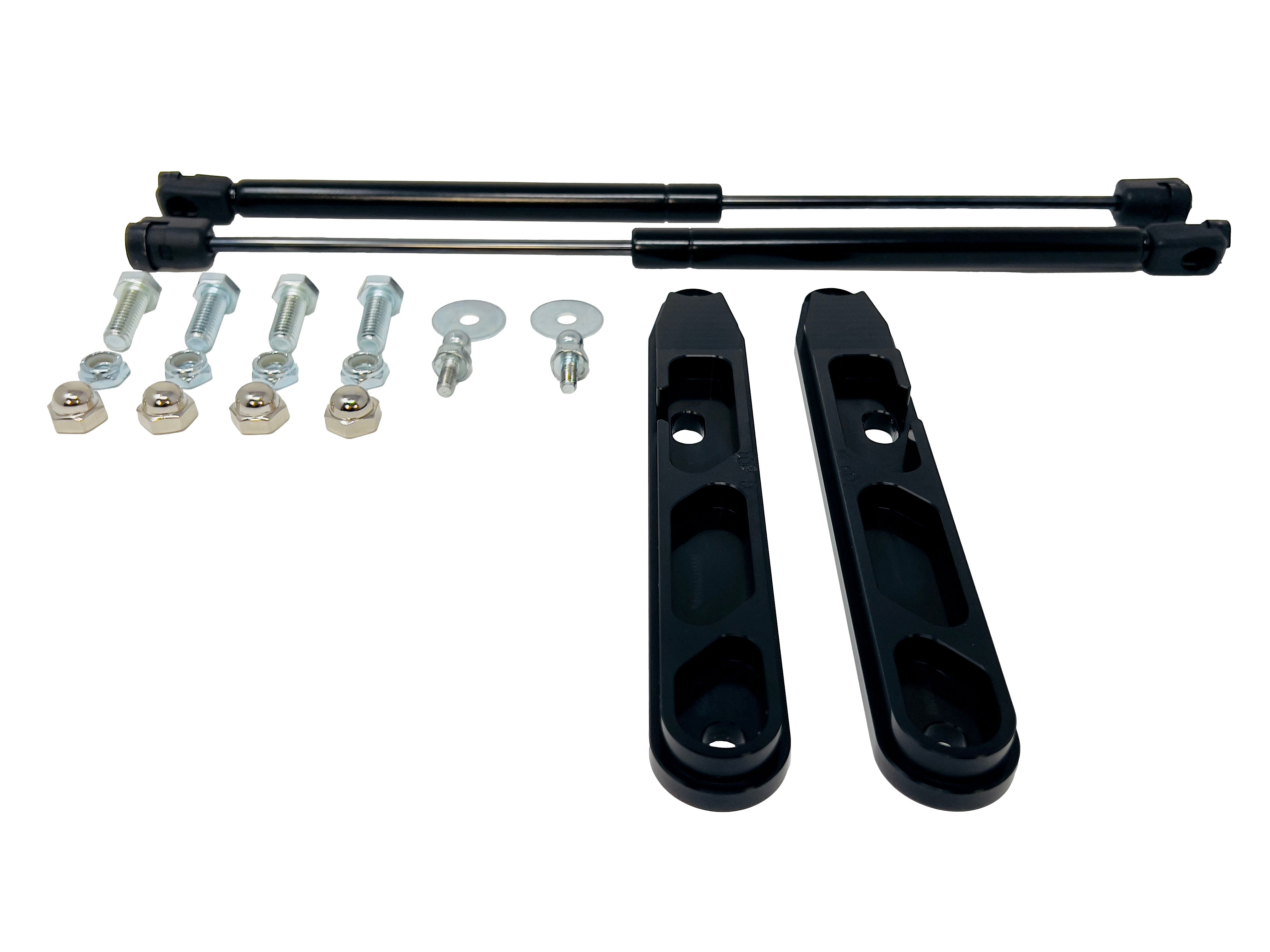79-93 Mustang Coupe/Convertible Gas Shock Trunk Kit Anodized black