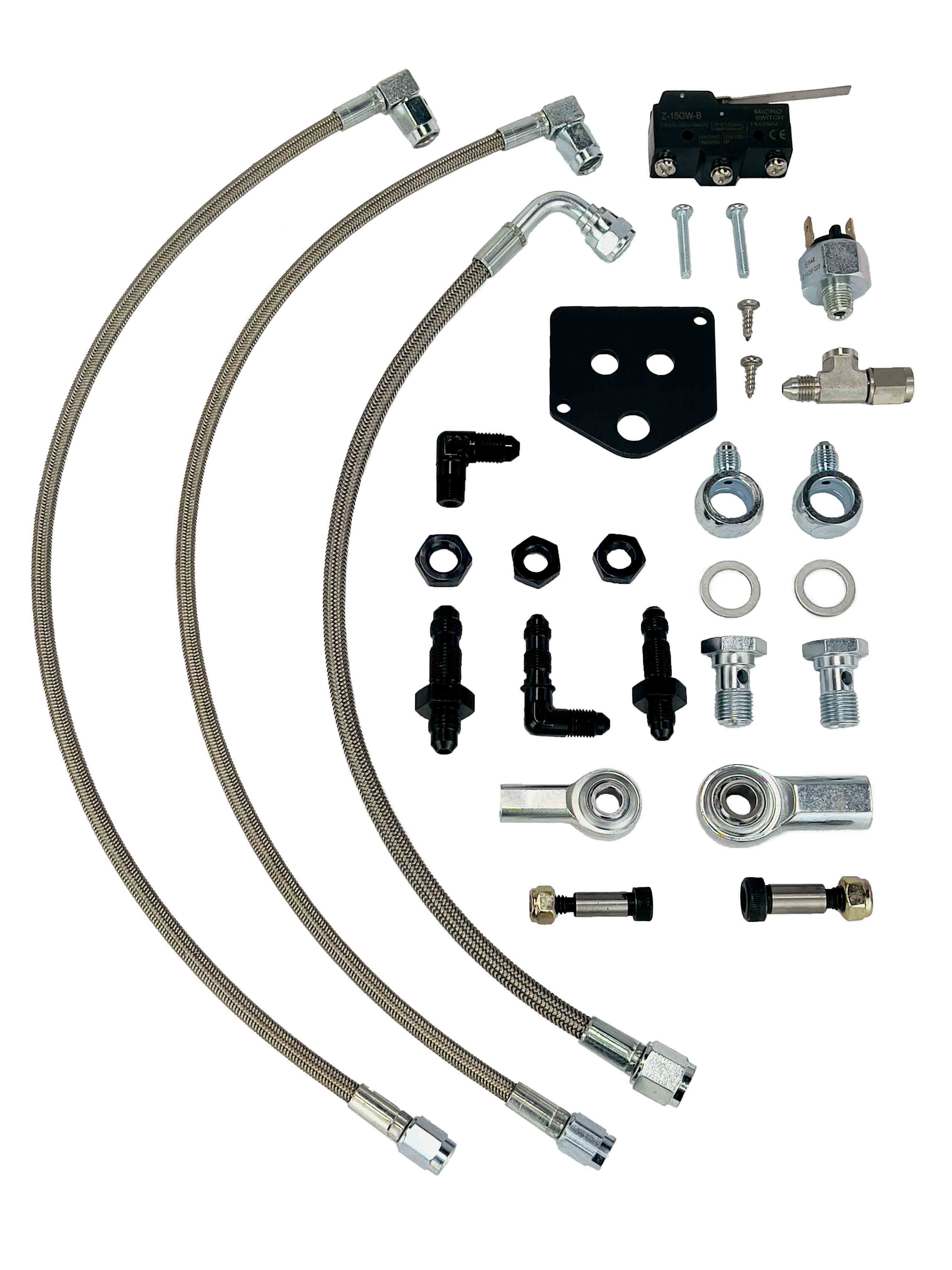 79-93 Mustang Billet Brake, Throttle, & Clutch Anodized Black